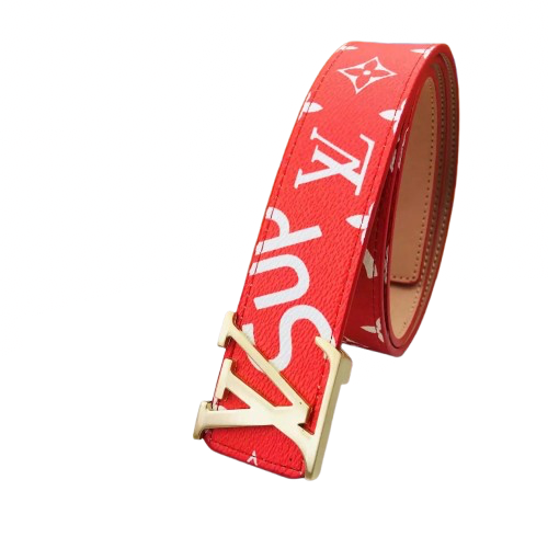 Supreme x Louis Vuitton Monogram Belt with Gold, Silver, Black LV Buckle