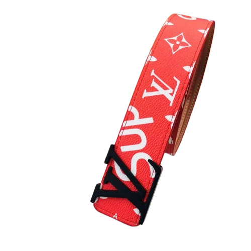 Supreme x Louis Vuitton Monogram Belt with Gold, Silver, Black LV Buckle